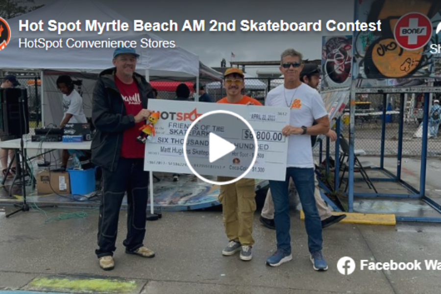 Hot Spot Convenience Stores Donates $5500 to Matt Hughes Skatepark in Myrtle Beach, SC